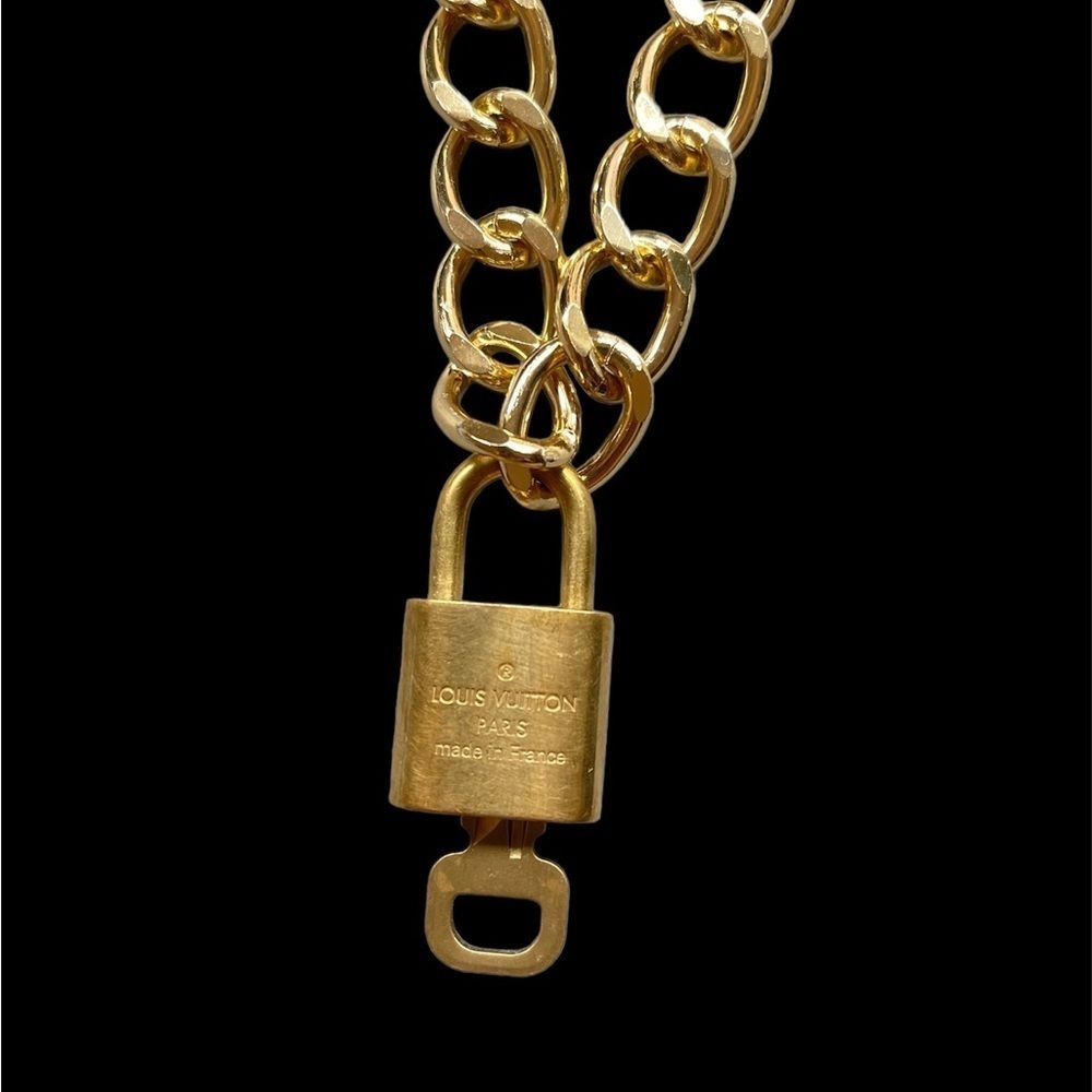 Authentic Louis Vuitton Padlock and Key with chain (chain is not LV) - #347